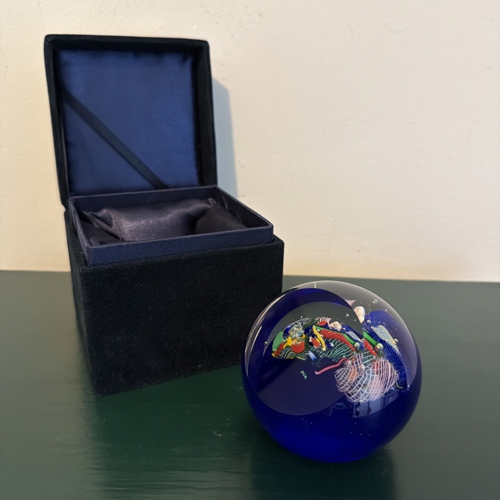 Glass Eye Studio "End Of The Day" Art Glass RARE Paperweight 2004 Confetti VTG - Picture 12 of 13